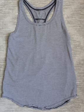 Lululemon Striped Racerback Tank Top - Black & White
